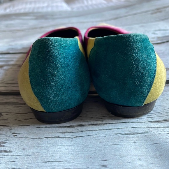 COACH Carlyn Suede Multicolor Pointed Flats - Sz 7B - Picture 6 of 10